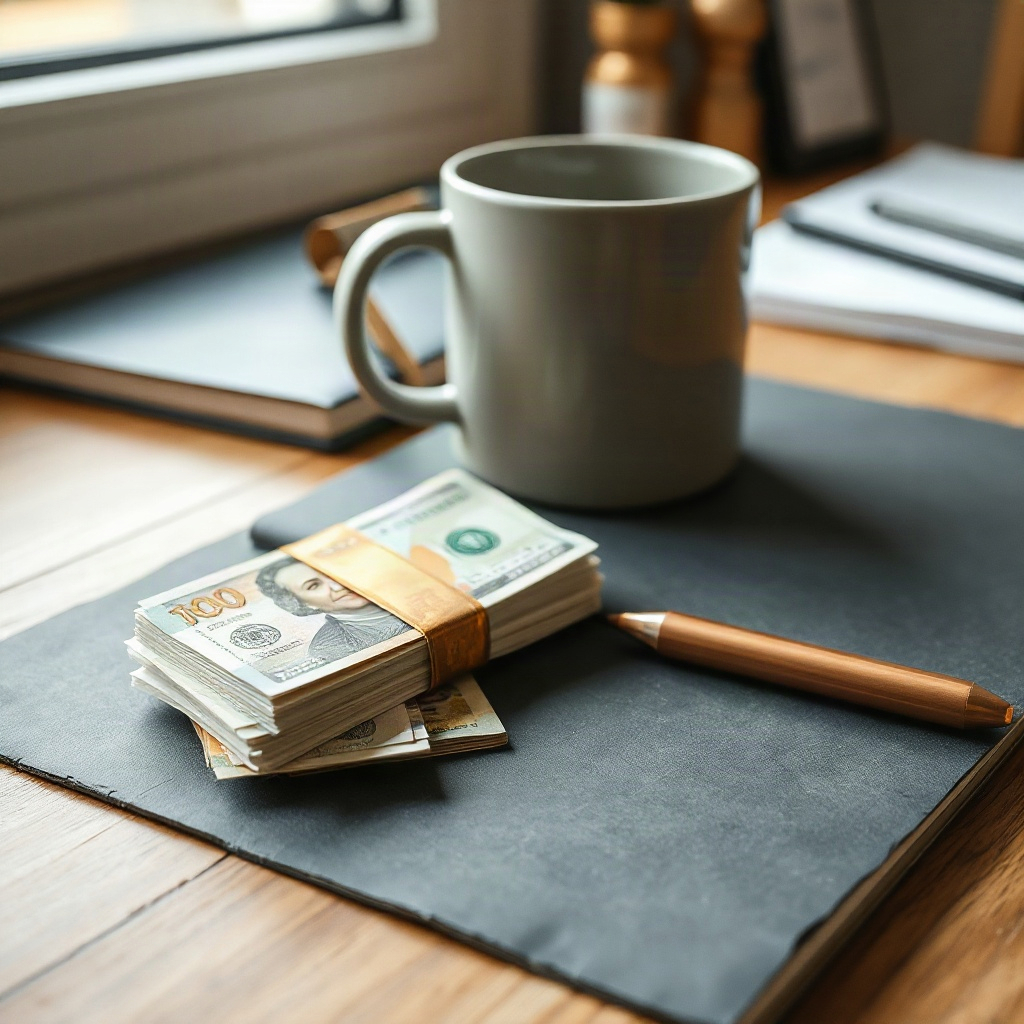 Cash and notes for a small loan